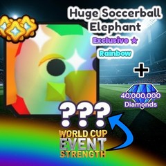 Rainbow HUGE Soccerball Elephant (World Cup Event) + 40 Million Diamonds. PS99