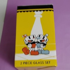 Cuphead 2 Piece Glass Set Cuphead Mugman Video Game Merchandise
