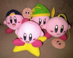 Very rare set of 4 Taito KIRBY Plush Toys Yo-Yo Sword Warp Star Japan Nintendo