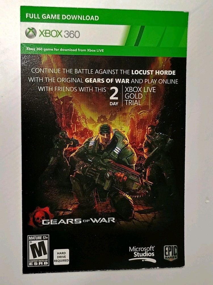 Gears of War 1 – Full Game, Digital Insert Only – Xbox 360