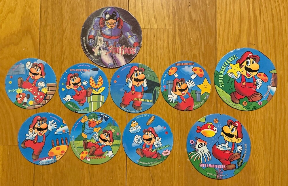 Super Mario Cards Showa Retro Menko 1985 Old Vintage 10 Pieces