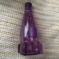 Fallout Nuka Cola Grape Purple Glass Bottle + 10 Caps Tin Rocket Statue