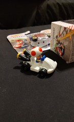 Bundle of 6 Mario Toys, 5 Boxed, Hot Wheels, Pez, Yoshi, Toad, Waluigi, Kart