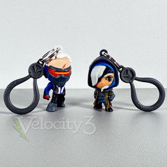 Overwatch Ana Amari & Soldier Keychain | Mini Figure Clip / Key Ring | Blizzard