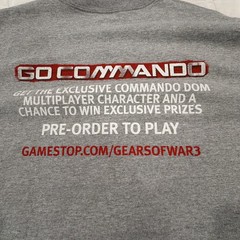 GEARS OF WAR 3 I’m Going Commando T-Shirt Gray 2011 Game Stop SIZE X-LARGE