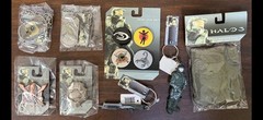NOS HALO 3 Lot Dog Tag, Buttons, Pins from 2007 Microsoft Corp Bungie XBOX Rare!
