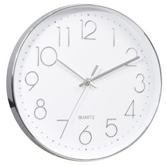 Tosnail 12 Inches Round Silent Non Ticking Quartz 12 Inches, Silver Frame