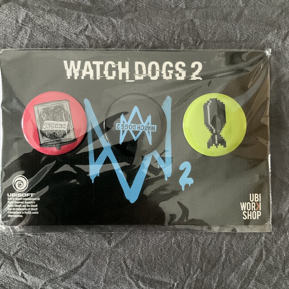 Watch Dogs 2 Pins Collectible Buttons Gamestop Ubisoft Exclusive Promo