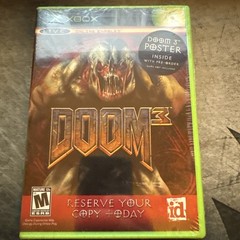 SEALED EXTREMELY RARE Xbox Doom 3 Gateway to Hell Pre-order Game Poster w/ Box