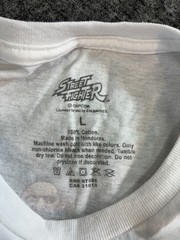 Street Fighter II Ryu Ken Hadoken T-Shirt Mens L White Capcom CHANGES Licensed