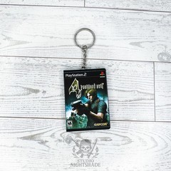 Resident Evil 4 Mini PS2 Game Case Keychain Magnetic Opening Functional Disc