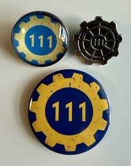 FALLOUT-VAULT 111 Metal BUTTON & LAPEL PINS (In Game Memorabilia-Prop-Replica)