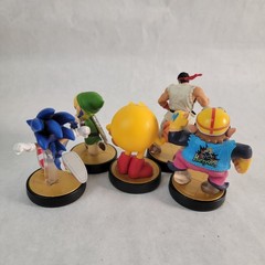 Lot of 5 Non Functional Amiibo Pac-Man Wario Sonic Toon Link Ryu Nintendo Smash