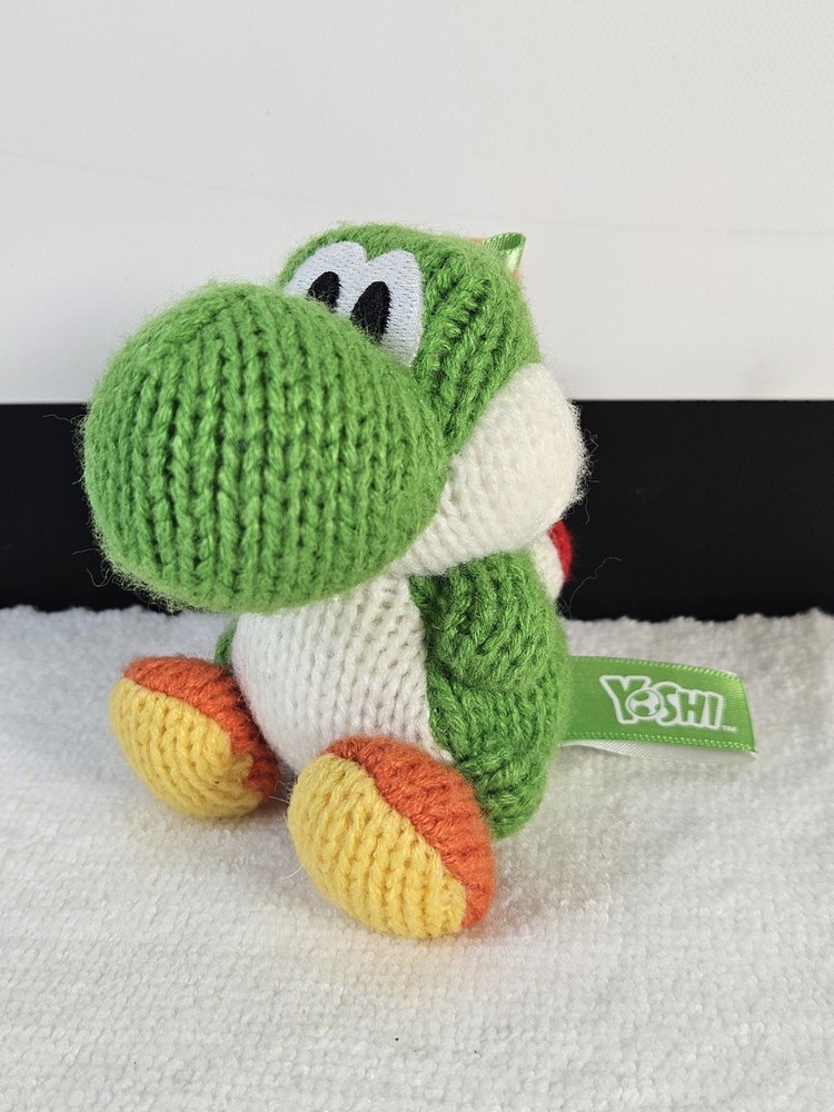 Green Yarn Yoshi Amiibo Nintendo Woolly World 2015 Plush Figure Tested