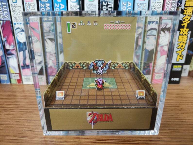 Legend of Zelda Link to the Past Handmade Diorama – Retro Gaming Cube – Fanart