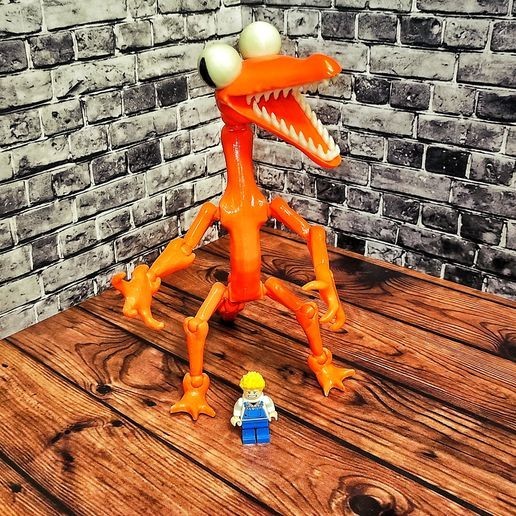 Orange Form Rainbow Friends Inspired 3D Printed Toy – Glow in the dark