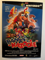 N64 Banjo Kazooie Promo Poster Nintendo 64 Store Display Promo Sign Rare