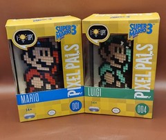 PDP Pixel Pals Super Mario Bros 3 Mario #001 + Luigi #004 New Sealed Light-Up…