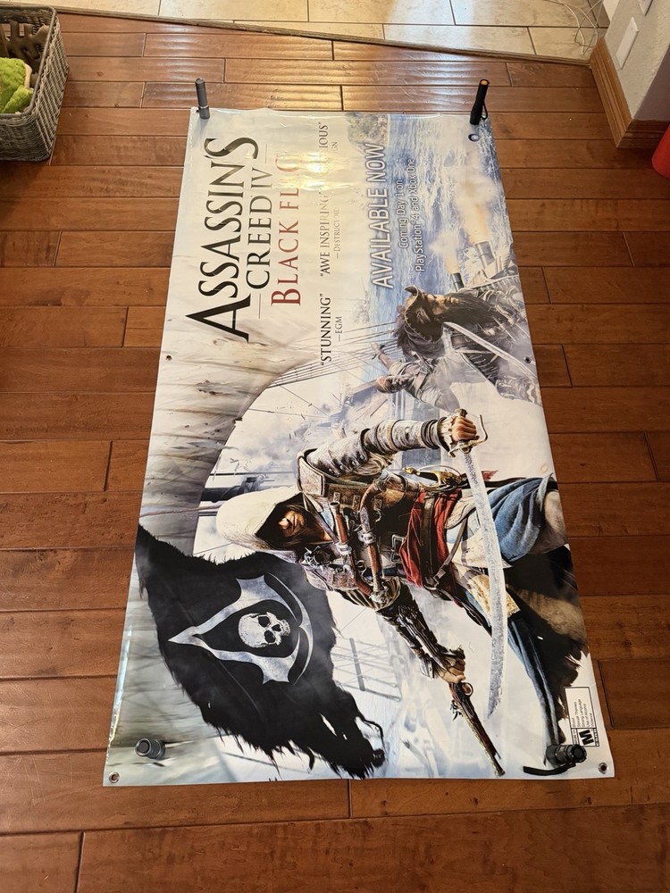 Assassins Creed IV Black Flag 36″ X 70″ Double Sided Vinyl Banner Display Sign