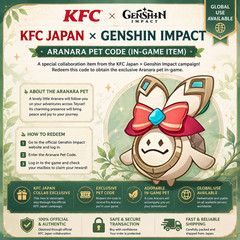 Genshin Impact KFC Japan Aranara Pet Redeem Code Global Server Fast Delivery