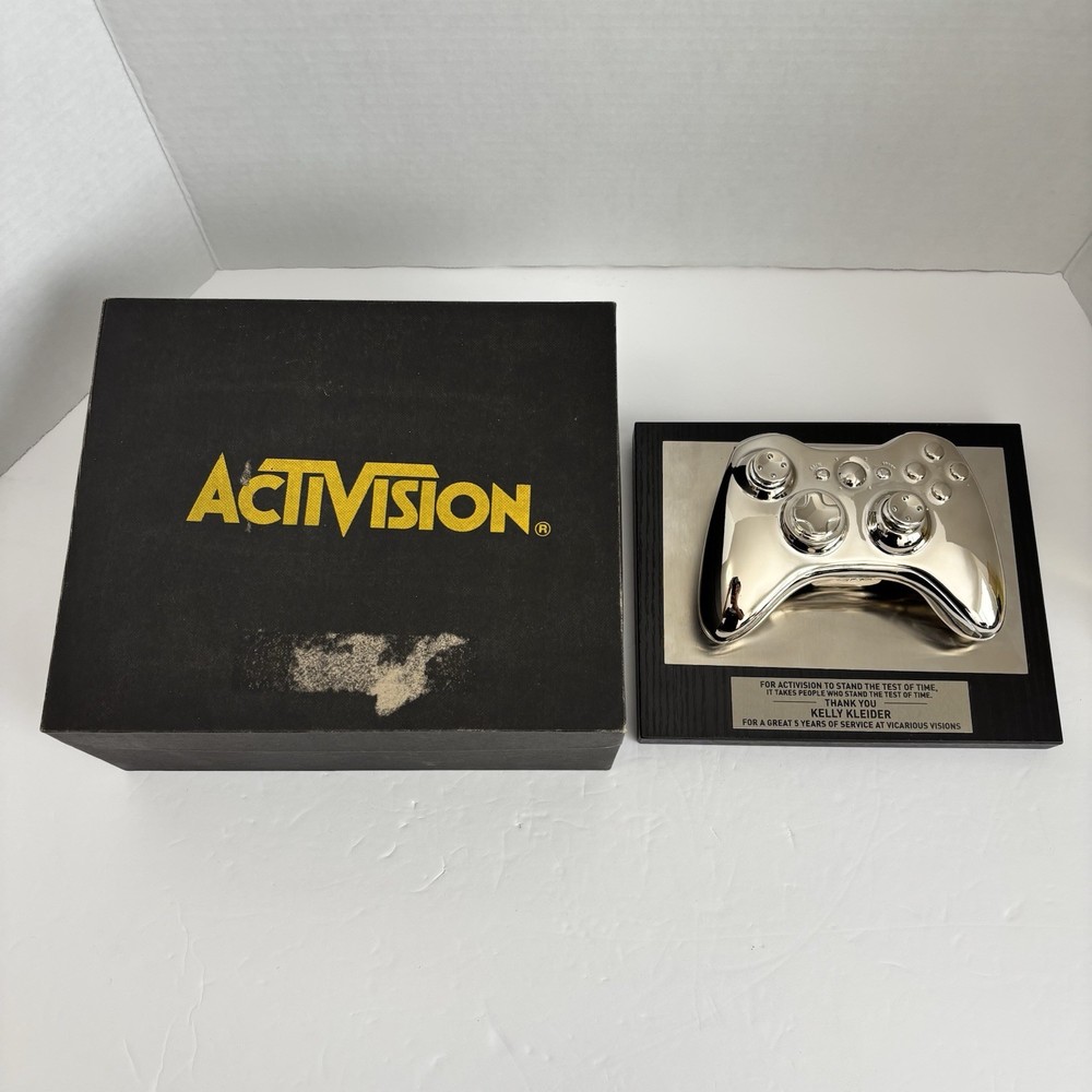 Activision Employee 5 Year Award Video Game Xbox 360 Controller Plaque Gold