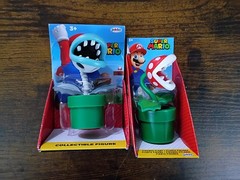 *FREE SHIP* 2.5″ BONE + PIRANHA PLANT Super Mario World of Nintendo Jakks