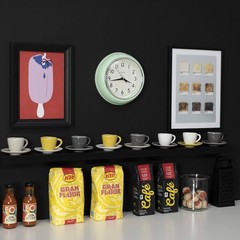 JONES CLOCKS® Ketchup Wall Clock | Round Retro Diner | 25cm, Mint Green