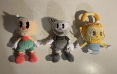 Funko Cuphead Plush Lot Of 3 Legendary Chalice Puppet & Black And White Cuphead