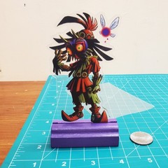 Majoras Mask Skull Kid Cutout Display Standee 5.5 in. tall w/ Purple Wooden Base