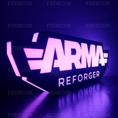 Arma Reforger RGB Gaming Lamp – LED Light Box for Streamer Setup, RGB, Gamer