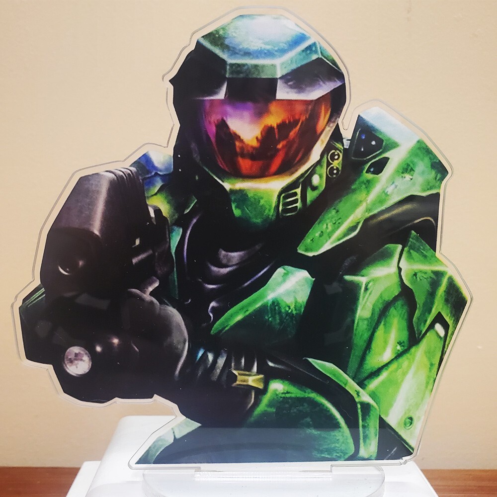 Master Chief acrylic standee 6×6 inches Halo display game room gift xbox retro
