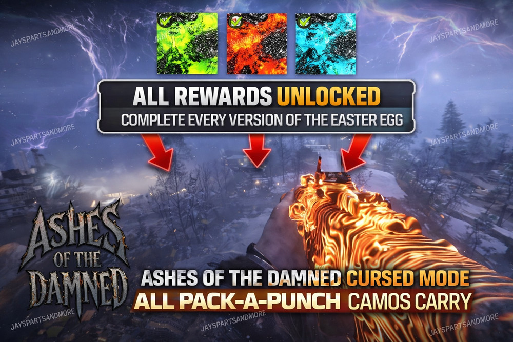 ALL Cursed Mode Pack a Punch Camos Ashes of The Damned Black Ops 7 Zombies BO7