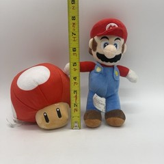 Nintendo Super Mario Plush Mario And Mushroom Lot Of 2 Video Game Characters
