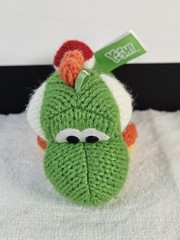 Green Yarn Yoshi Amiibo Nintendo Woolly World 2015 Plush Figure Tested