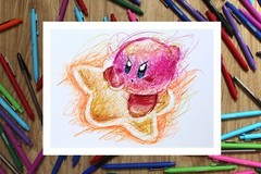 Kirby Ballpoint Pen Print, Nintendo Poster