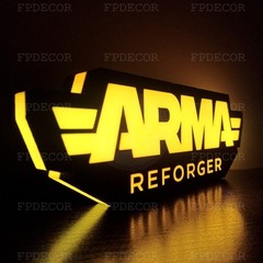 Arma Reforger RGB Gaming Lamp – LED Light Box for Streamer Setup, RGB, Gamer
