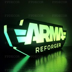Arma Reforger RGB Gaming Lamp – LED Light Box for Streamer Setup, RGB, Gamer