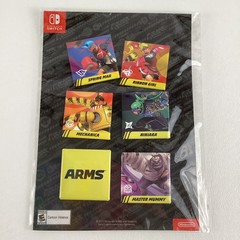 Nintendo Switch ARMS Video Game Character Pins Buttons Spring Man Ribbon SEALED