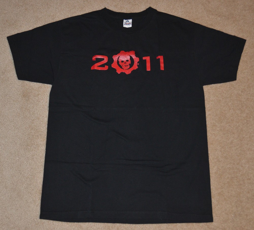 NEW! GEARS OF WAR 3 2011 T-Shirt Black L Large Red Crimson Omen GOW