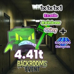 Shiny Rainbow 1x1x1x1 (Backrooms Event) + 5 Million Diamonds. PS99