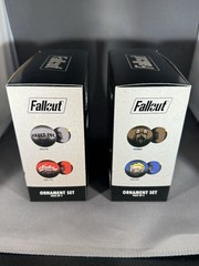 (2) Thinkgeek Fallout Ornament Sets Pack of 4 Dogmeat, Vault Boy, Nuca Cola NEW