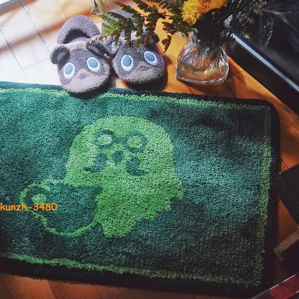 Animal Crossing Brewster Coffee Carpet Game Tufting Floor Mat Soft 80*60cm Green