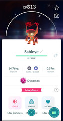 Pokémon Shiny Dynamax Sableye – Trade 20kstardust – Registered shiny require