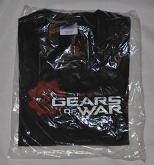 NEW! GEARS OF WAR 3 Logo Shirt (Black Tee) T-Shirt LARGE L Crimson OMEN Sealed!