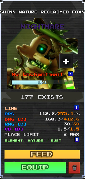 SHINY Nature Reclaimed Foxy | Five Nights Tower Defense 2 | FNTD 2