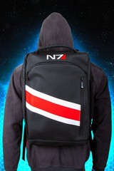 Bioware Mass Effect 1 2 3 Legendary Edition N7 Shepard Laptop Backpack w USB Bag