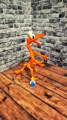 Orange Form Rainbow Friends Inspired 3D Printed Toy – Glow in the dark