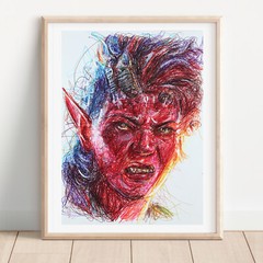Karlach Ballpoint Pen Print, Baldurs Gate 3 Poster