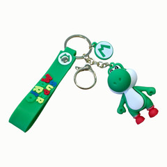 Yoshi 3D Rubber Keychain with Vibrant Green Strap and Pendant – Super Mario