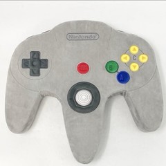 Nintendo 64 Controller Shaped Plush Cushion N64 Retro Gaming Room Decor